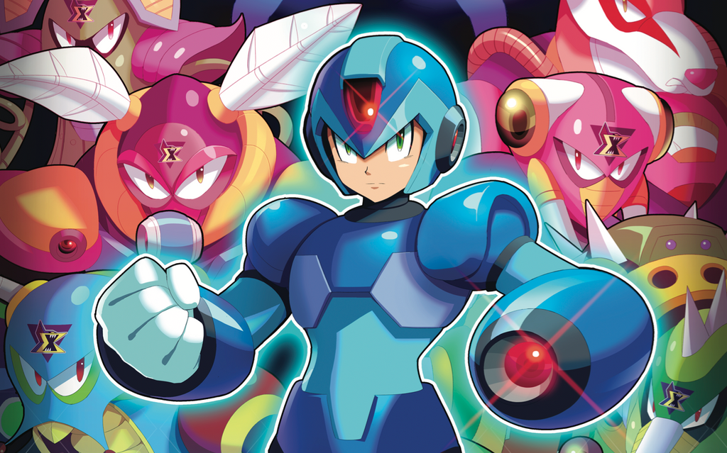 Explore the powerful original artwork of the Mega Man X vinyl soundtrack collection