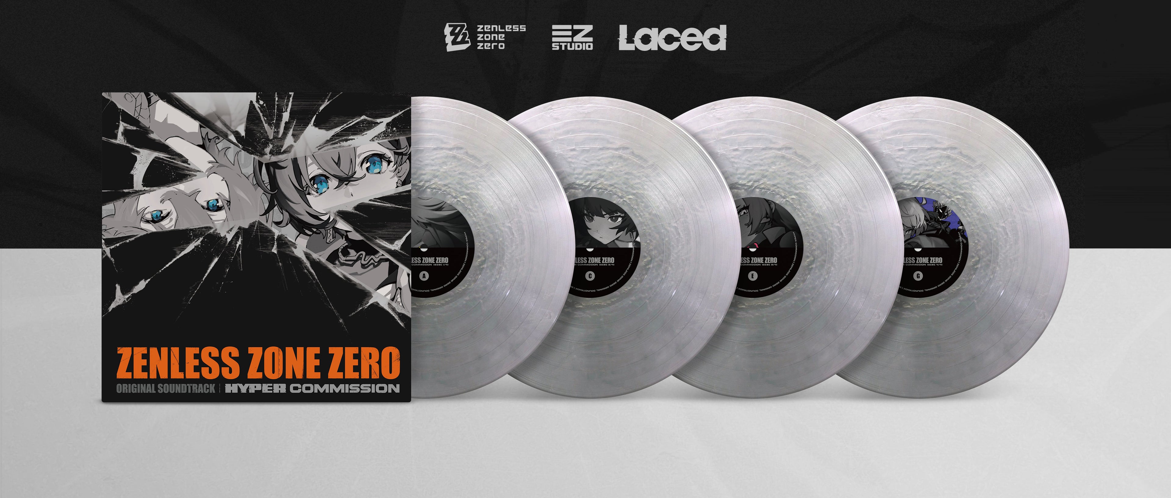 The Zenless Zone Zero 4LP box set Exclusive Edition featuring silver LPs. 